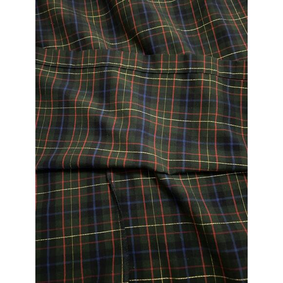 Vtg Maxi Dress Large Embroidered Navy Tartan Plaid Holiday Winter Cottagecore - Picture 10 of 11